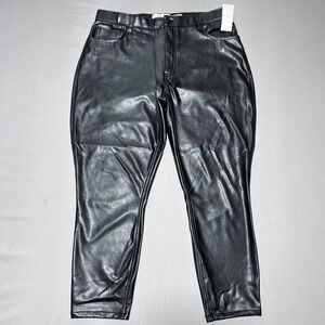 NWT‎ Abercrombie & Fitch Curve Love Skinny Vegan Leather High Rise Pants 33/16